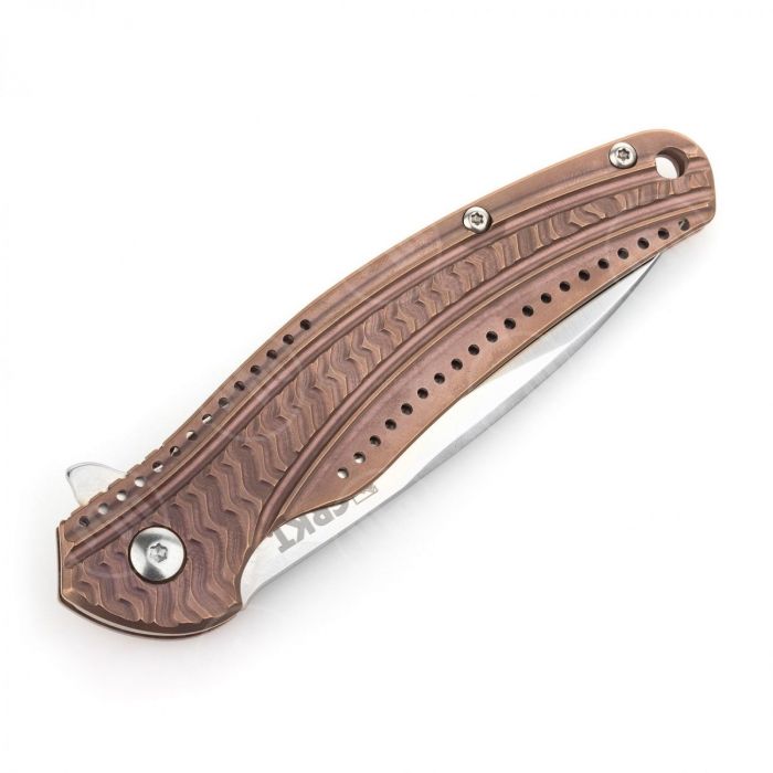 Складной нож CRKT Ripple Bronze, сталь Acuto 440, рукоять нержавеющая сталь 420J2