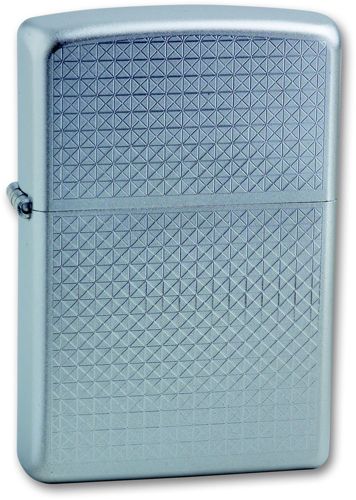 Зажигалка ZIPPO Diamond Plate Satin Chrome, латунь с ник.-хром. покрыт., сереб., матовая, 36х56х12 мм