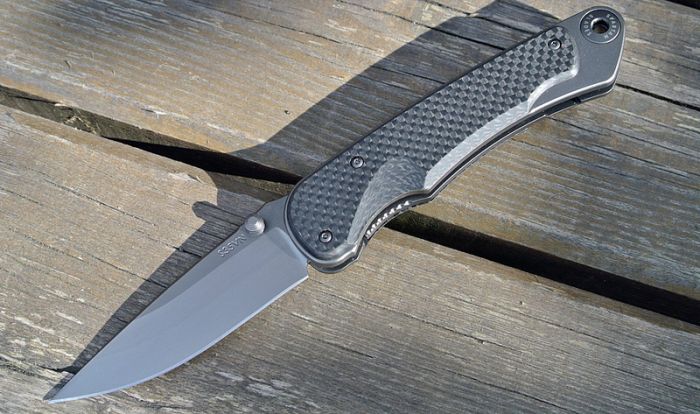 Нож складной Spartan Blades Akribis Meteorite Grey, сталь CPM-S35VN, рукоять титан/карбон