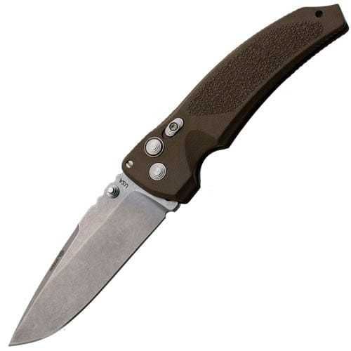 Складной нож Hogue EX-03 Drop Point Blade, сталь 154CM Stone-Tumbled, рукоять термопластик - Matte Brown (коричневый)