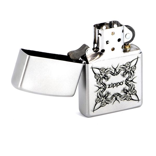 Зажигалка ZIPPO Tattoo Design Satin Chrome, латунь с ник.-хром. покрыт., серебр., матовая, 36х56х12мм