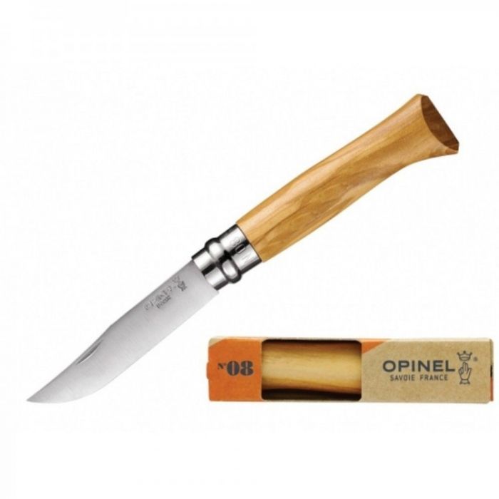 Нож складной Opinel №8 Olive Wood, сталь Sandvik™ 12С27, рукоять оливковое дерево, 002020