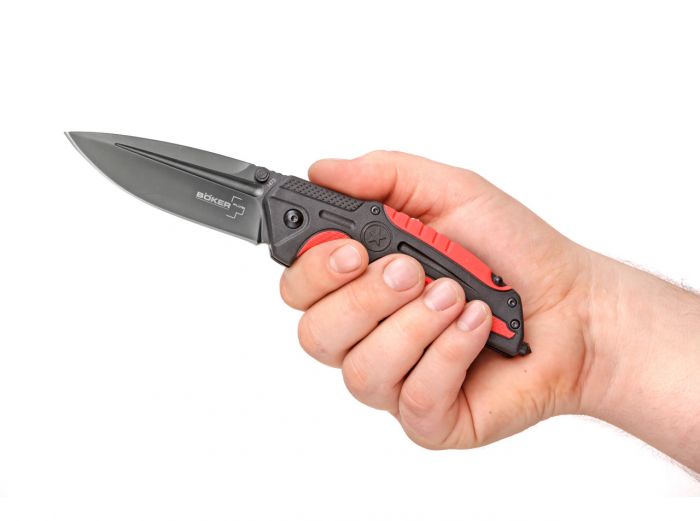 Нож складной Savior 1 - Boker Plus 01BO320, сталь Sandvik™ 12С27 EDP, рукоять термопластик FRP, чёрно-красный