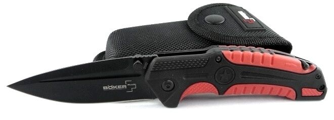 Нож складной Savior 1 - Boker Plus 01BO320, сталь Sandvik™ 12С27 EDP, рукоять термопластик FRP, чёрно-красный