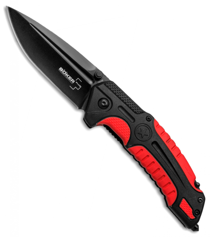 Нож складной Savior 1 - Boker Plus 01BO320, сталь Sandvik™ 12С27 EDP, рукоять термопластик FRP, чёрно-красный