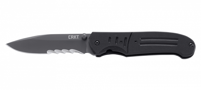 Полуавтоматический складной нож Ignitor T Veff Serrations™, CRKT 6865, сталь 8Cr14MoV Titanium Nitride, рукоять стеклотекстолит G10