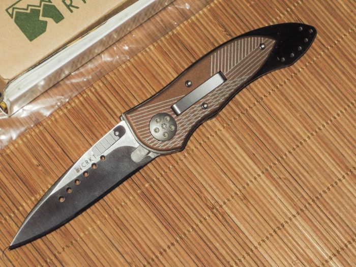 Складной нож CRKT Elishewitz E-Lock Bronze, сталь AUS-8, рукоять сталь 420J2