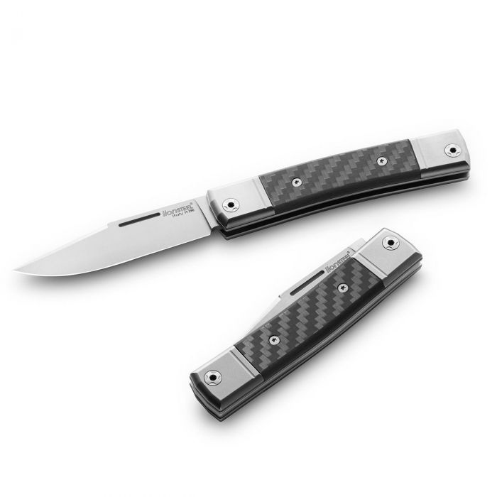 Складной нож LionSteel BestMan Clip, сталь M390, рукоять Carbon fibre