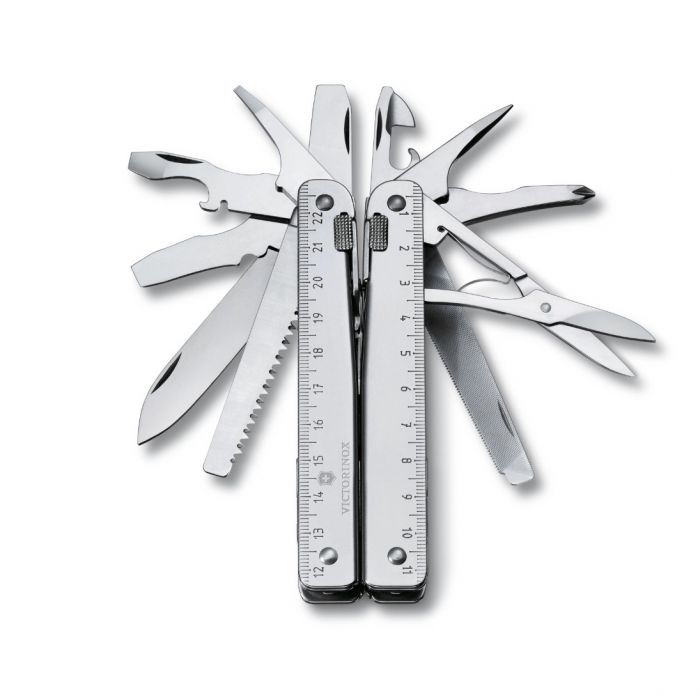 Нож мультитул Victorinox SwissTool, сталь X50CrMoV15, рукоять нержавеющая сталь, серый