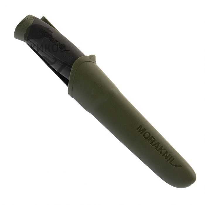 Нож с фиксированным лезвием Morakniv Companion MG (C), углеродистая сталь, рукоять резина/пластик, цвет хаки