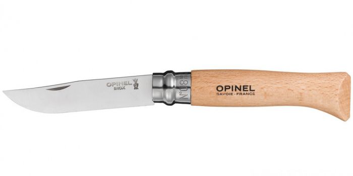 Складной Нож Opinel Stainless steel №8, нержавеющая сталь Sandvik 12C27, бук, 123080