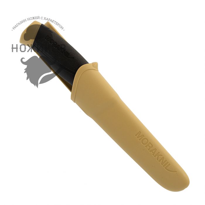 Нож с фиксированным лезвием Morakniv Companion Desert, сталь Sandvik 12С27, рукоять резина/пластик