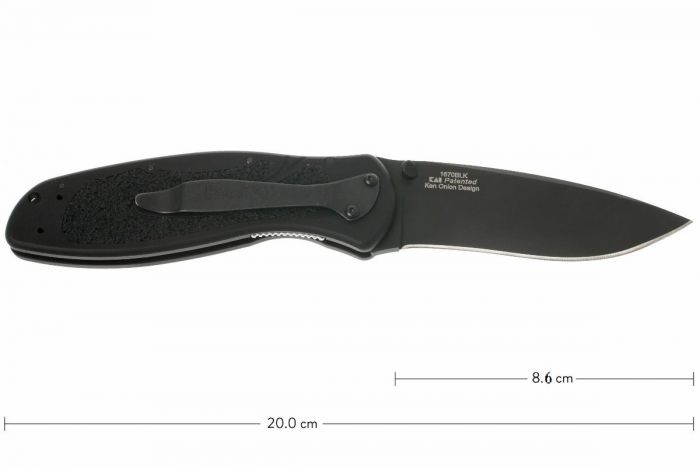 Нож складной Kershaw 1670BLK Blur Black, сталь Sandvik 14C28N, рукоять анодированный алюминий