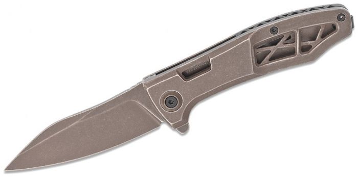 Нож складной KERSHAW 3475 Les George Design Boilermaker, сталь 8Cr13MoV, рукоять нержавеющая сталь, коричневый