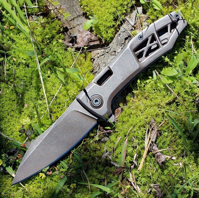 Нож складной KERSHAW 3475 Les George Design Boilermaker, сталь 8Cr13MoV, рукоять нержавеющая сталь, коричневый