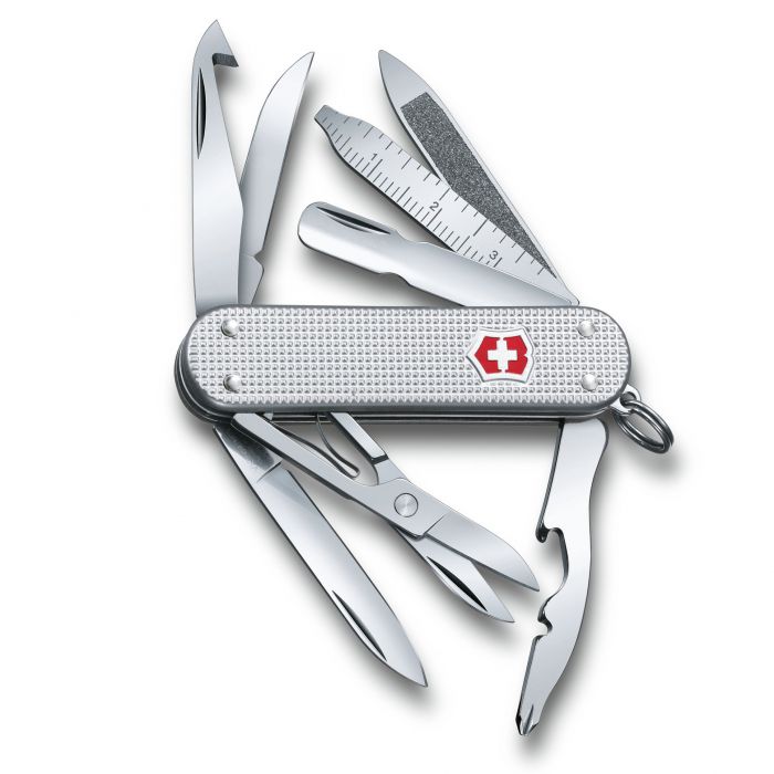 Нож перочинный Victorinox MiniChamp, сталь X50CrMoV15, рукоять алюминиевый сплав Alox,серый