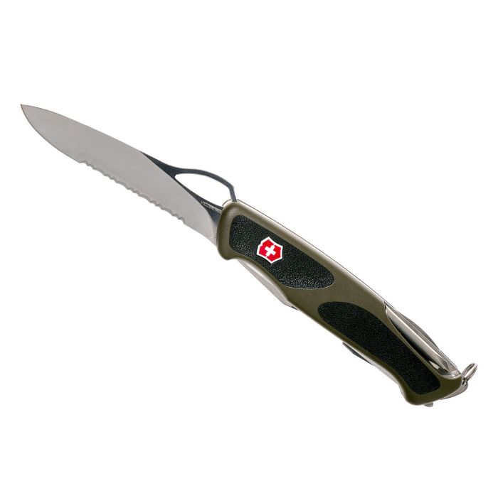 Нож перочинный Victorinox RangerGrip, сталь X55CrMo14, рукоять полиамид, чёрно-зеленый