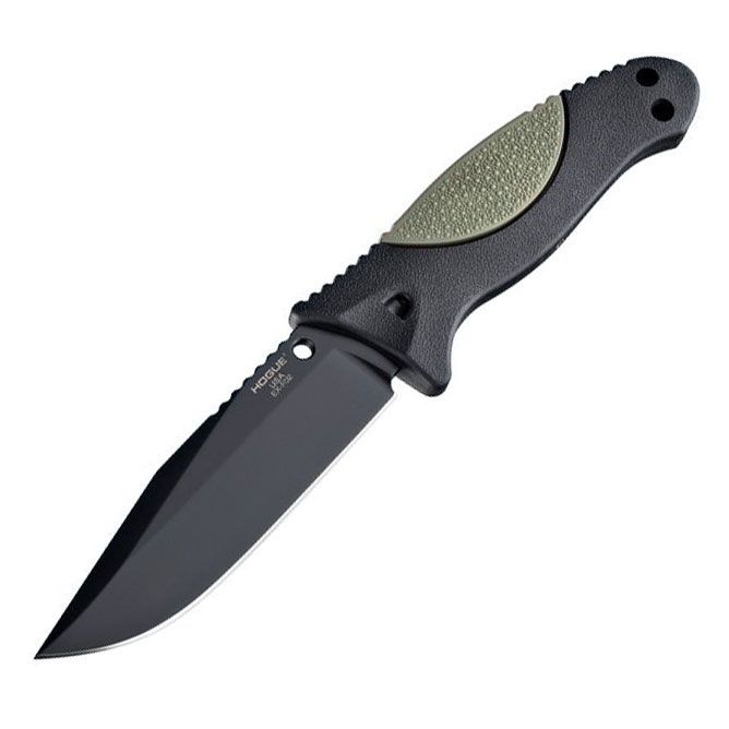 Нож с фиксированным клинком Hogue EX-F02, сталь A2 Tool Steel Black Cerakote, рукоять термопластик GRN