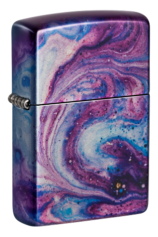 Зажигалка ZIPPO Universe Astro с покрытием 540 Tumbled Chrome, латунь/сталь, сиреневая