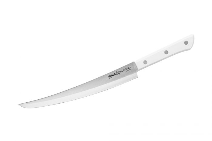 Нож кухонный слайсер Танто Samura Harakiri, 230 мм, белая рукоять
