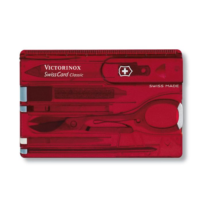 Швейцарская карта Victorinox SwissCard, сталь X45CrMoV15, рукоять ABS-Пластик, красный