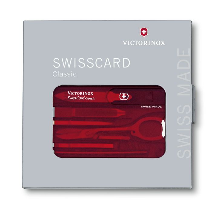 Швейцарская карта Victorinox SwissCard, сталь X45CrMoV15, рукоять ABS-Пластик, красный