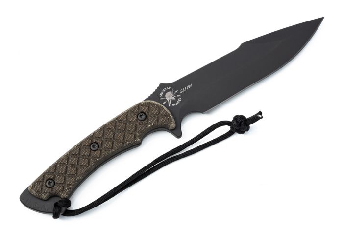 Нож с фиксированным клинком Spartan Blades Horkos, сталь CPM S35VN, рукоять зеленая микарта, чехол черный