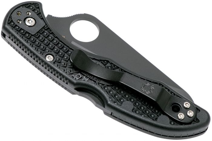 Складной нож Salt 2 - Spyderco 88SBBK2, сталь H-1 Black Titanium Carbonitride (TiCN) Serrated, рукоять термопластик FRN, чёрный