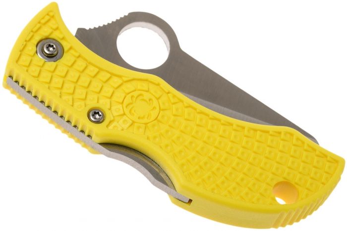 Нож складной ManBug Salt Lightweight Spyderco MYLS, сталь H1 Satin Serrated, рукоять термопластик FRN, жёлтый